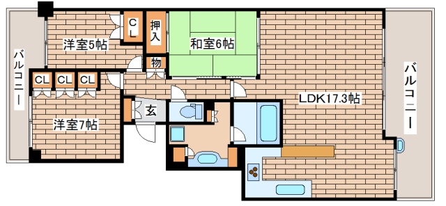 神戸市中央区山本通のマンションの間取り