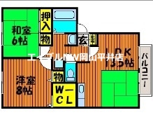 岡山市中区八幡のアパートの間取り