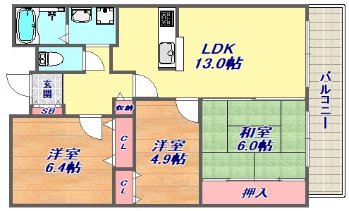 シャムロック2コートの間取り