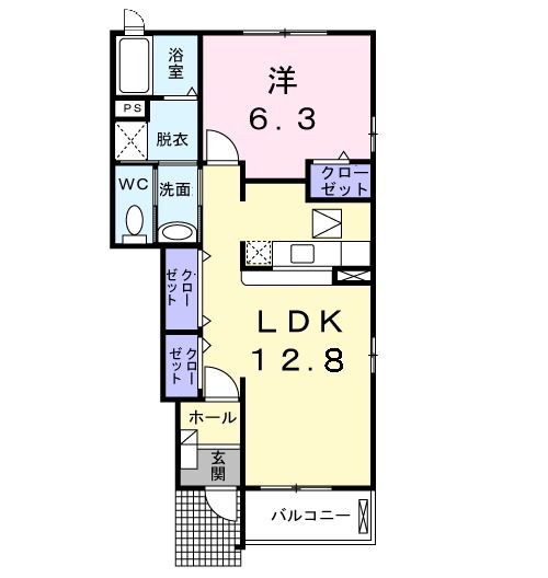 遠田郡涌谷町字桑木荒のアパートの間取り