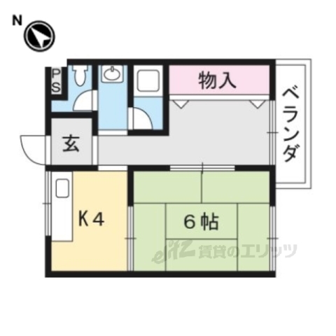 野洲市北野のマンションの間取り