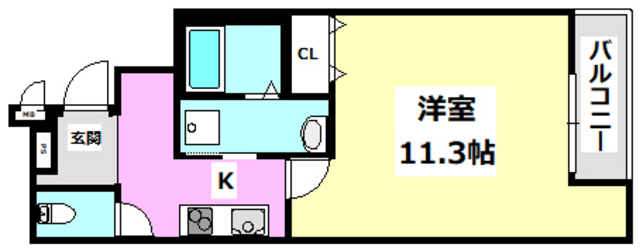 摂津市東正雀のアパートの間取り