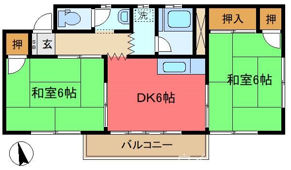 ハイツ石関の間取り