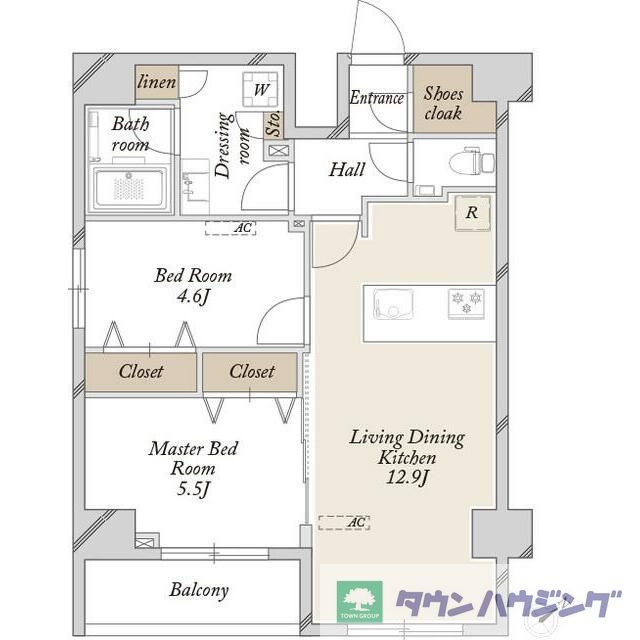 【北区昭和町のマンションの間取り】