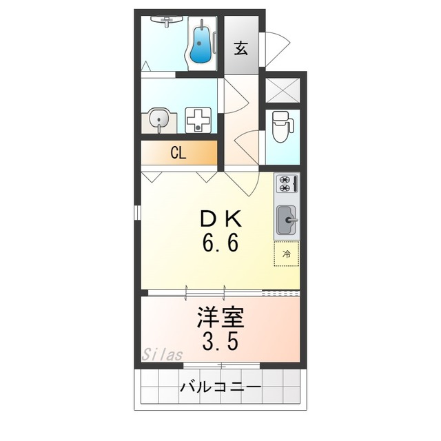 堺市東区引野町のアパートの間取り