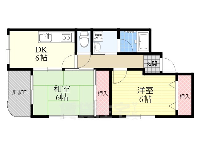 豊中市浜のマンションの間取り