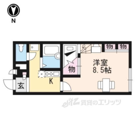 大津市瀬田のアパートの間取り