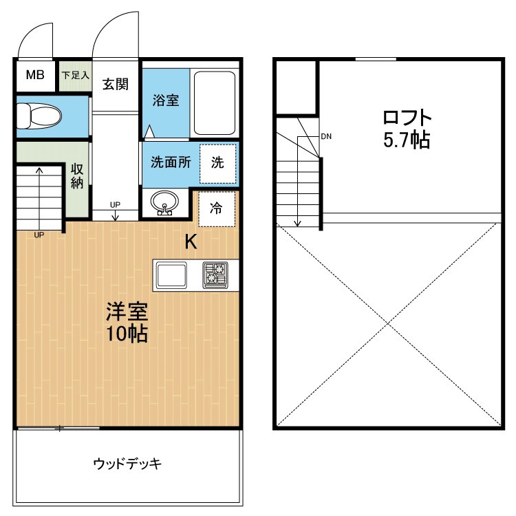 熊本市中央区琴平本町のアパートの間取り