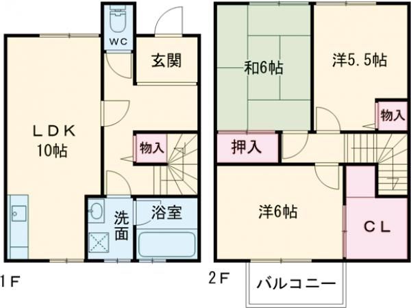 阪南市箱作のアパートの間取り