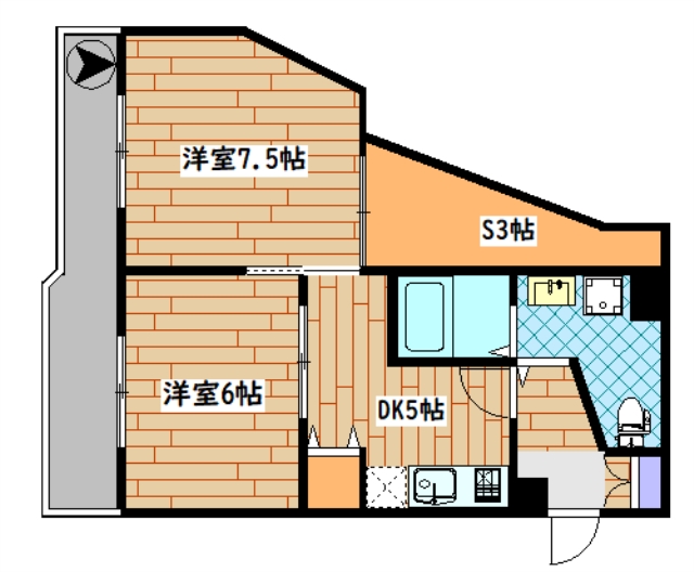 大田区北馬込のマンションの間取り