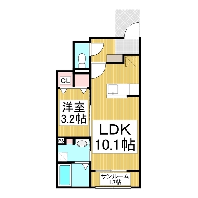 須坂市大字塩川のアパートの間取り