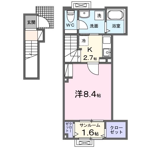 金沢市大額のアパートの間取り