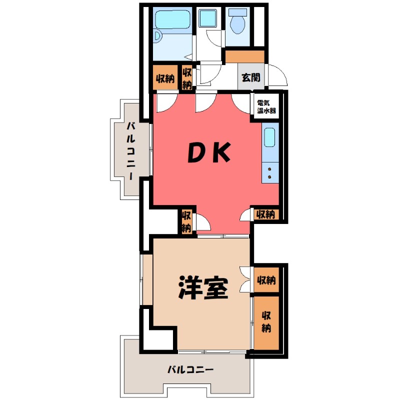 鹿沼市鳥居跡町のマンションの間取り