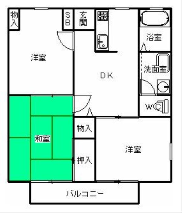 ひたちなか市大字稲田のアパートの間取り