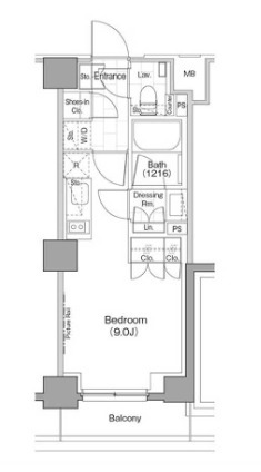 新宿区新宿のマンションの間取り