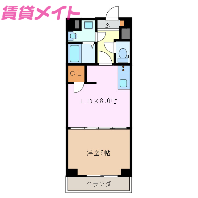 Ｓ－ＦＯＲＴ津新町の間取り