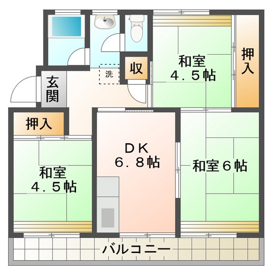 マンションむつみヶ丘の間取り