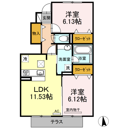 ソレイユ陸番館の間取り