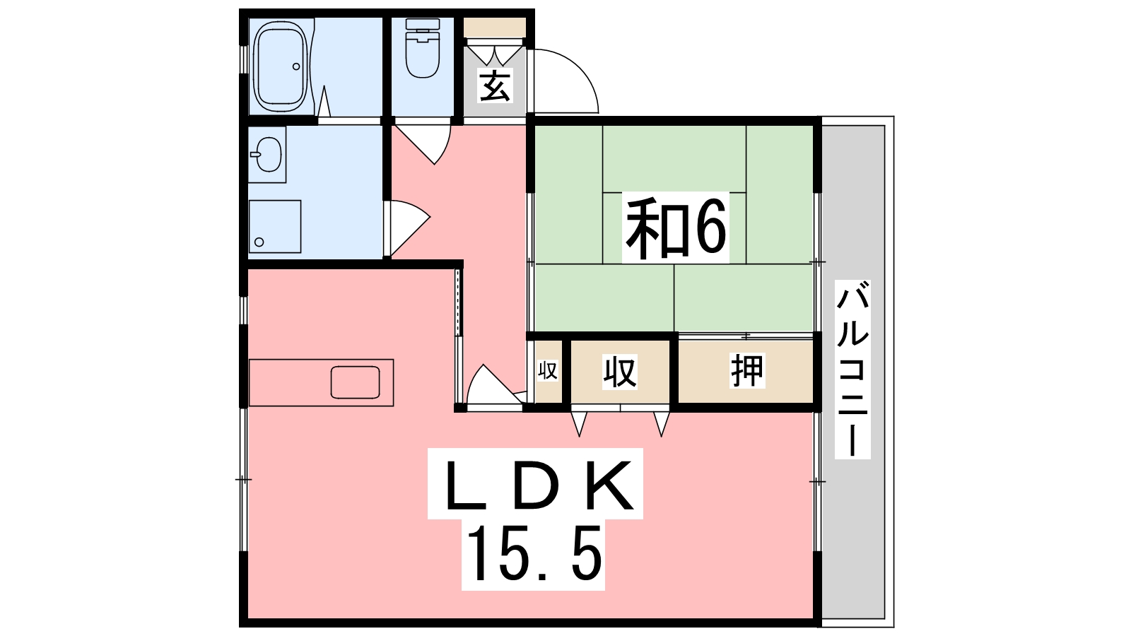 相生市汐見台のアパートの間取り