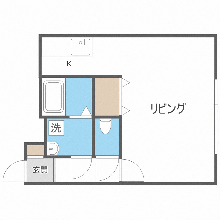 札幌市北区北二十二条西のマンションの間取り