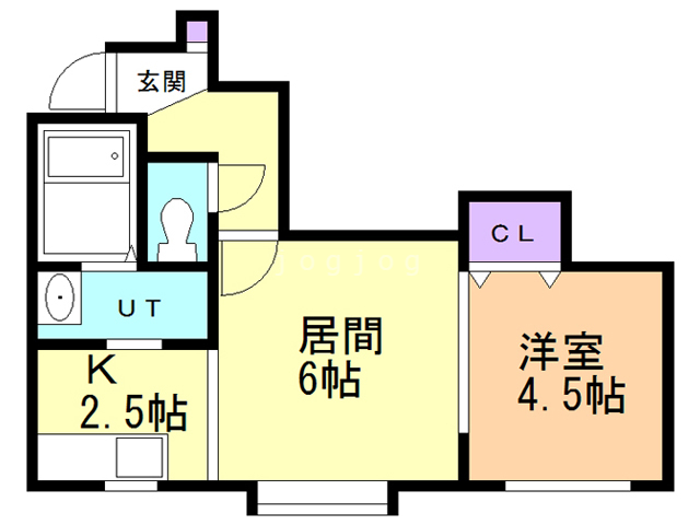 小樽市銭函のアパートの間取り