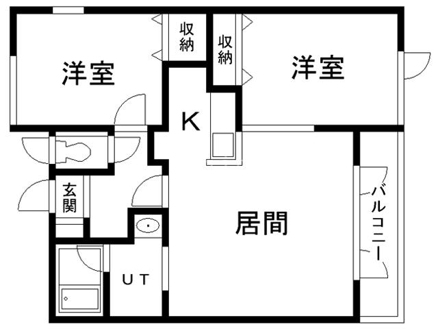 釧路市新釧路町のアパートの間取り