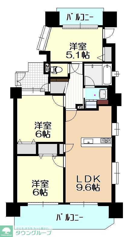 坂戸市南町のマンションの間取り