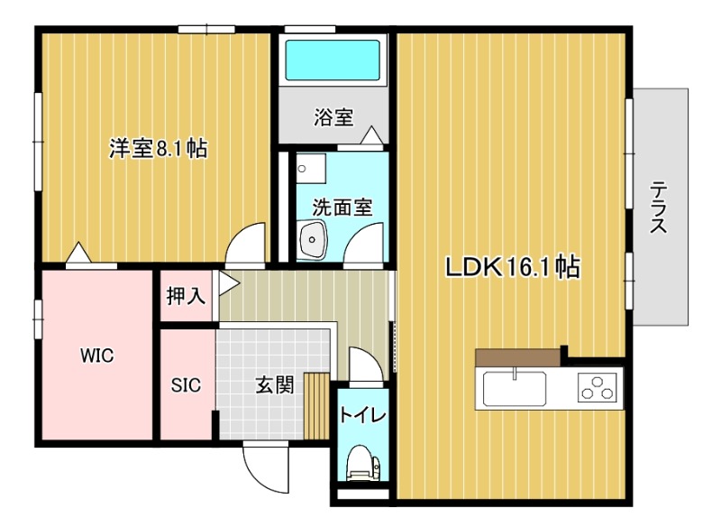 鳥取市立川町のアパートの間取り