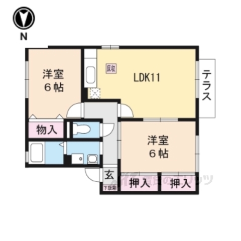 大津市和邇今宿のアパートの間取り