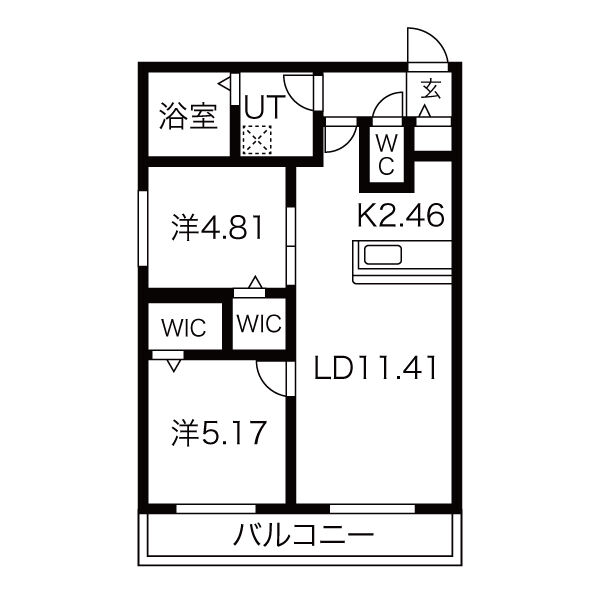 札幌市中央区南十四条西のマンションの間取り