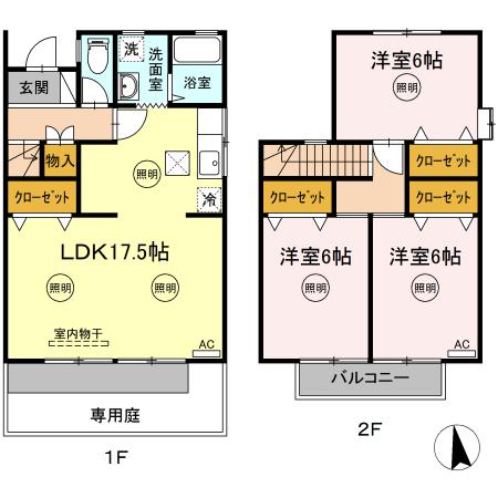 【高松市屋島西町のアパートの間取り】