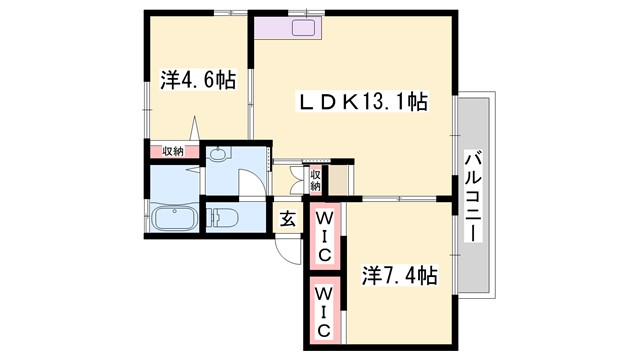 フレグランス城南B棟の間取り