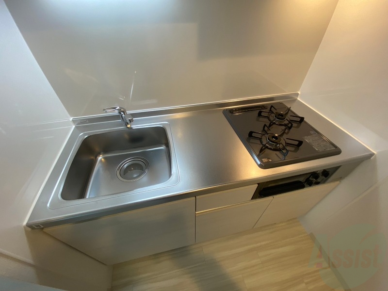 キッチン　２口システムキッチンなので、すぐお料理に使えます！