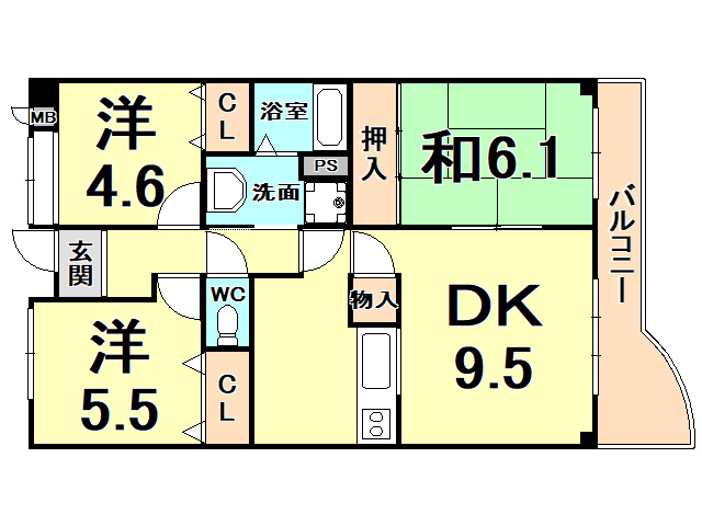 グレース門戸荘の間取り写真