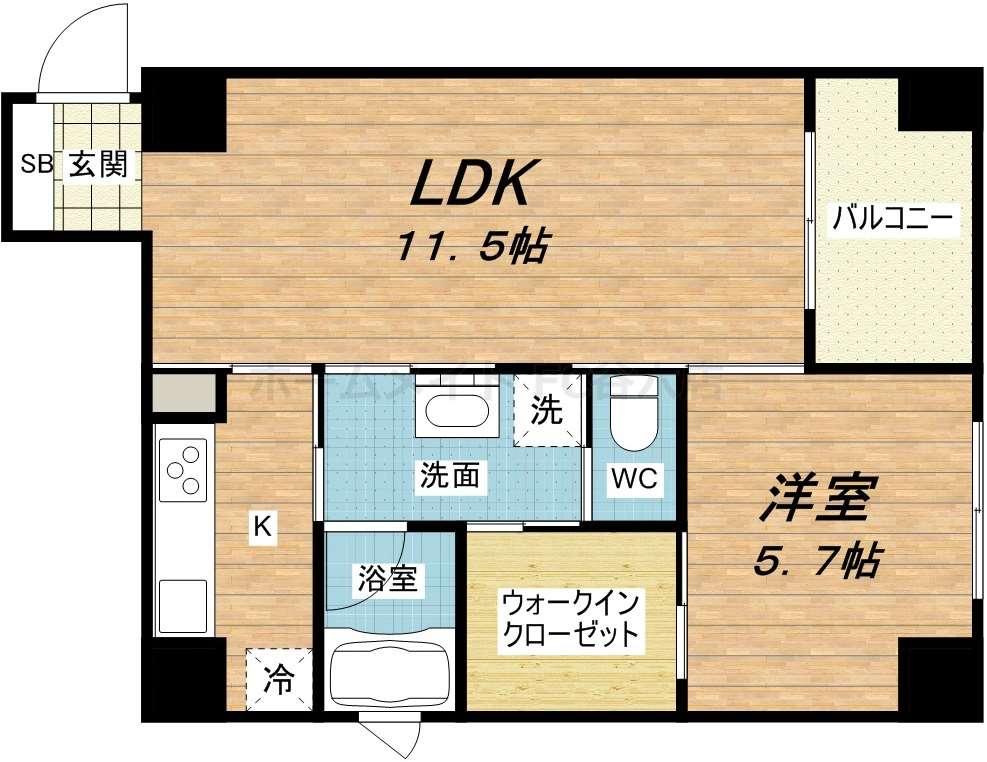 ルクレ堺筋本町レジデンスの間取り写真