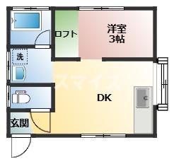 高尾野町 1DKアパートの間取り写真