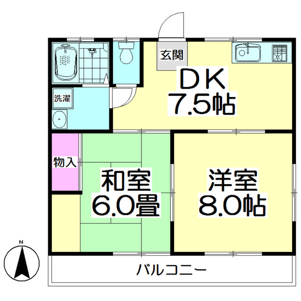 大宗コーポ第二の間取り写真