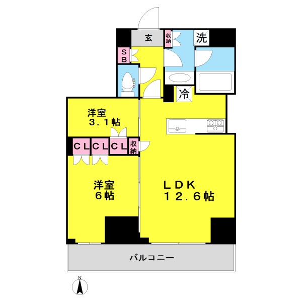 東京メトロ有楽町線 江戸川橋駅 徒歩5分 9階建 築6年の間取り写真