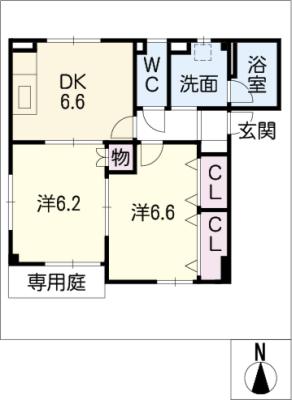 第２河国荘　Ｂ棟の間取り