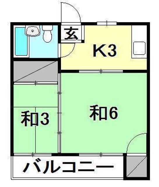 松山市小栗のマンションの間取り