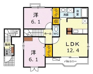 安芸高田市八千代町上根のアパートの間取り