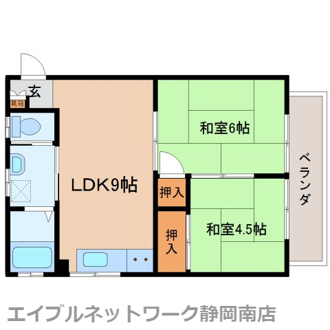 静岡市駿河区中島のマンションの間取り