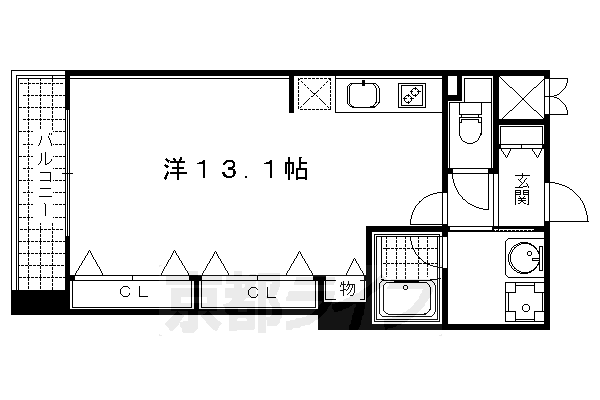 京都市中京区梅忠町のマンションの間取り