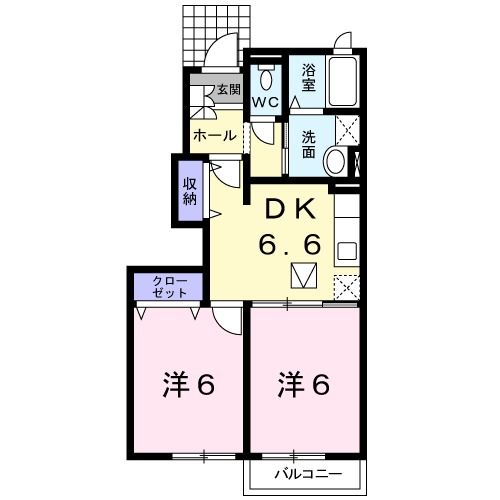 御前崎市佐倉のアパートの間取り