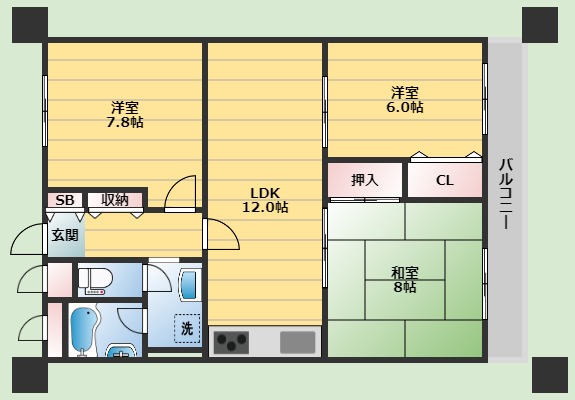 アパルトマン北千里の間取り