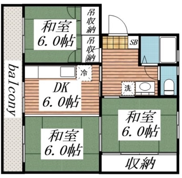 西小中台団地26号棟の間取り