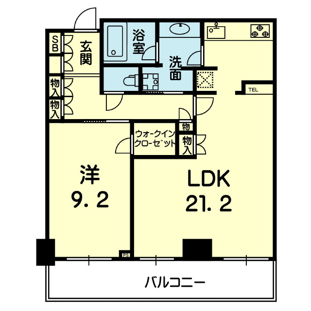 ザ・熊本タワーＣ棟　2706号の間取り