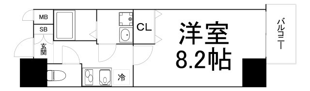 大阪市中央区道修町のマンションの間取り