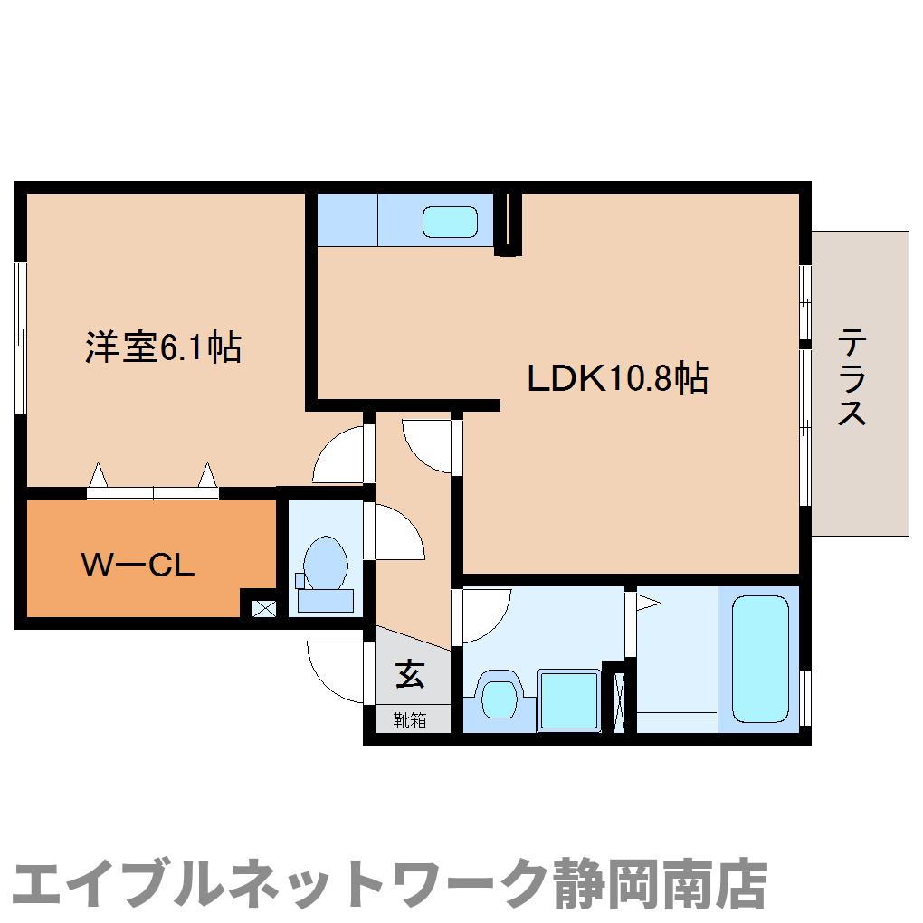 焼津市西小川のアパートの間取り