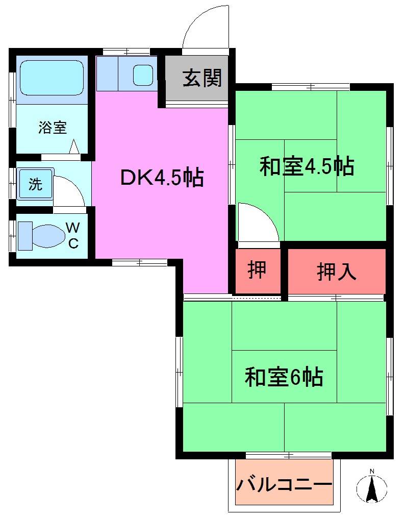 市川市本北方のアパートの間取り